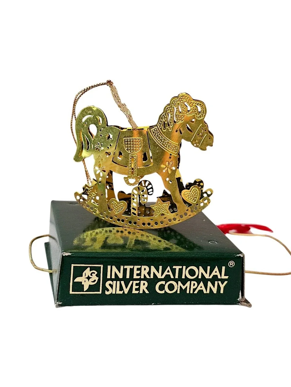 1991 International Silver Company Solid Brass Rocking Horse Ornament